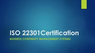 ISO 22301 Certification - Business Continuity Management Systems