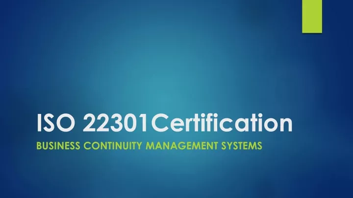 iso 22301certification