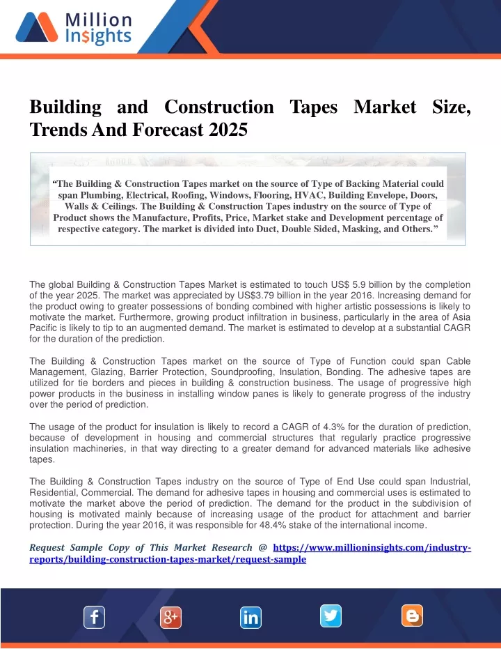 building and construction tapes market size