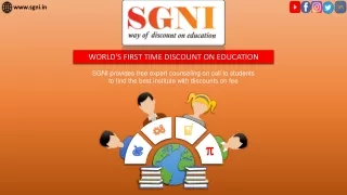 First Time Discount on Education With SGNI