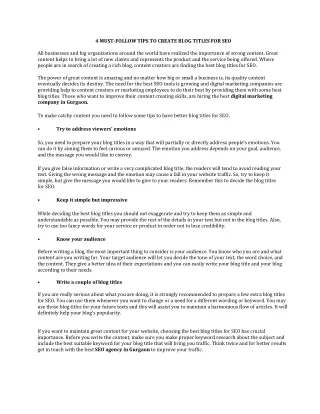 4 must follow tips to create blog titles