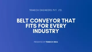 BELT CONVEYOR THAT FITS FOR EVERY INDUSTRY