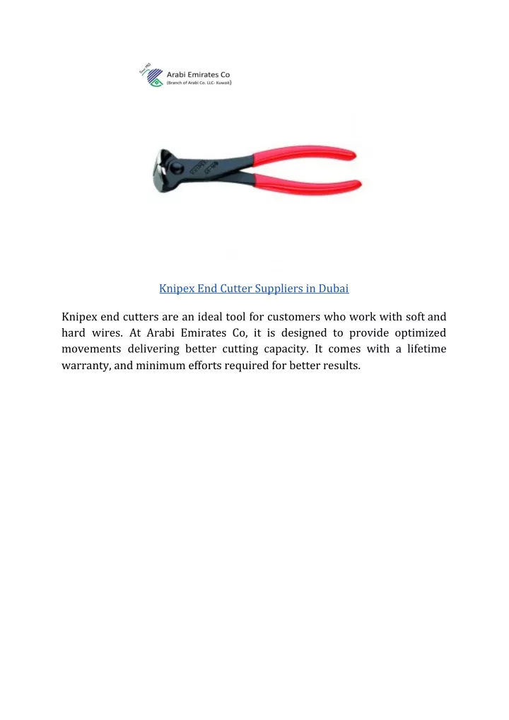 knipex end cutter suppliers in dubai