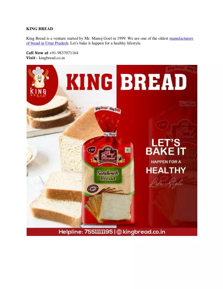 king bread king bread is a venture started