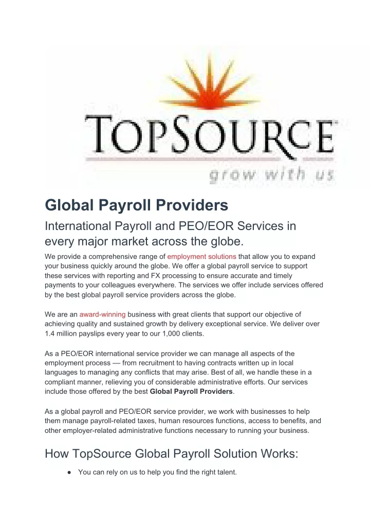 global payroll providers international payroll