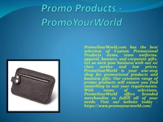 Promo Products - PromoYourWorld