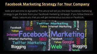 f acebook marketing strategy for your company