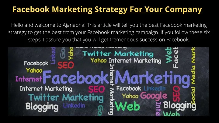 f acebook marketing strategy for your company