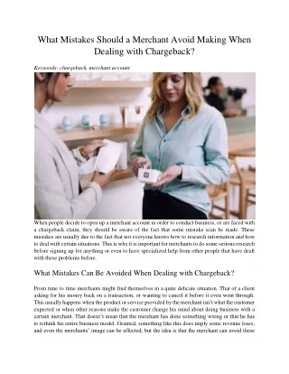 what mistakes should a merchant avoid making when
