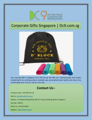 Corporate Gifts Singapore | Dc9.com.sg