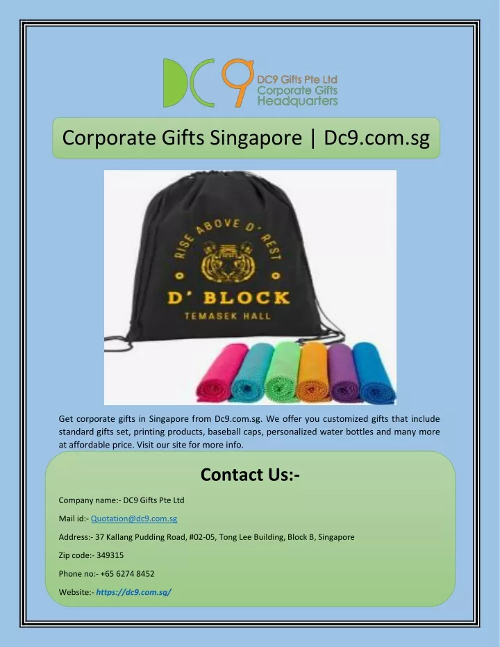 corporate gifts singapore dc9 com sg
