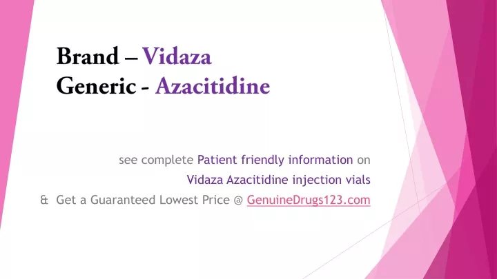 brand vidaza generic azacitidine