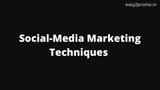 Social-Media Marketing Techniques