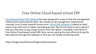 free online cloud based school erp