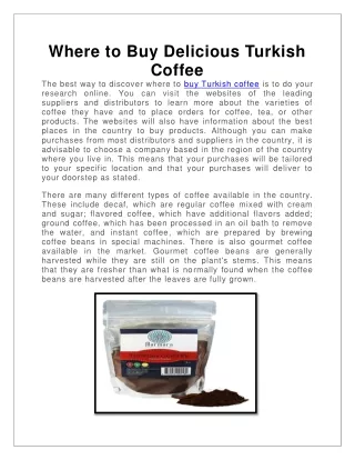 Where to Buy Delicious Turkish Coffee
