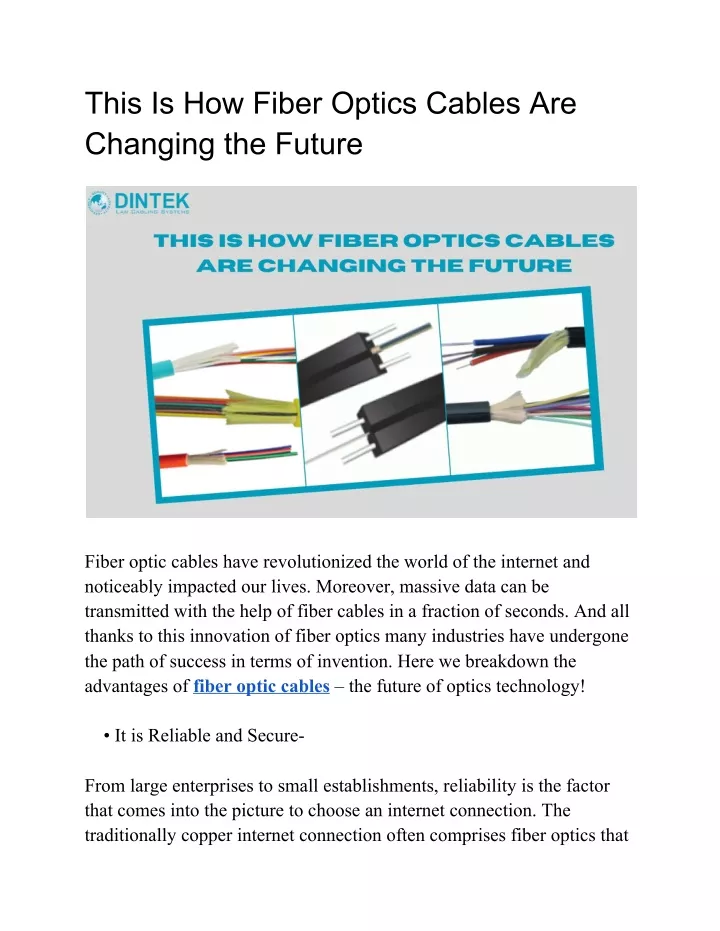 this is how fiber optics cables are changing