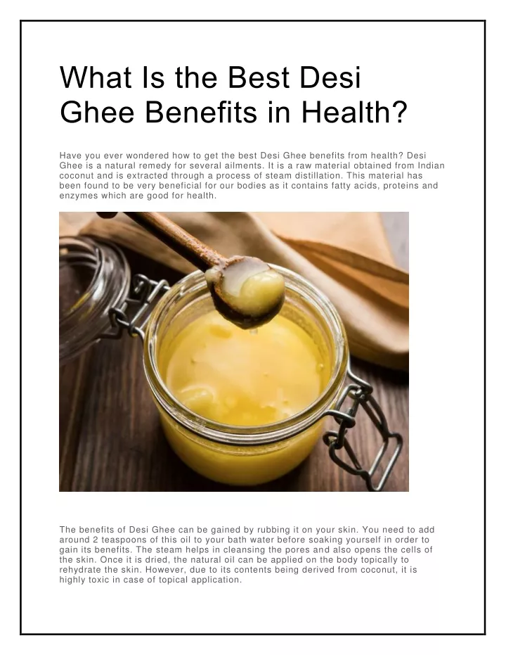 what is the best desi ghee benefits in health