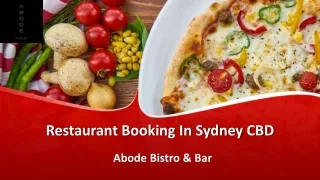 Restaurant Booking In Sydney CBD