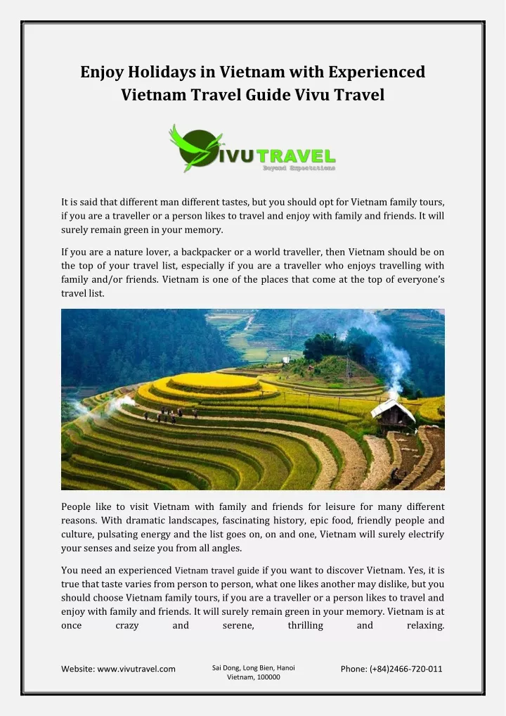 enjoy holidays in vietnam with experienced