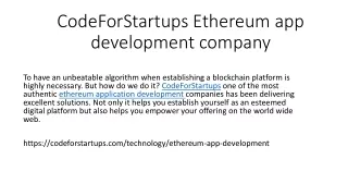 codeforstartups ethereum app development company