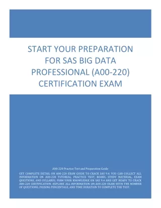 start your preparation for sas big data