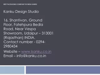 best packaging company in india kanku