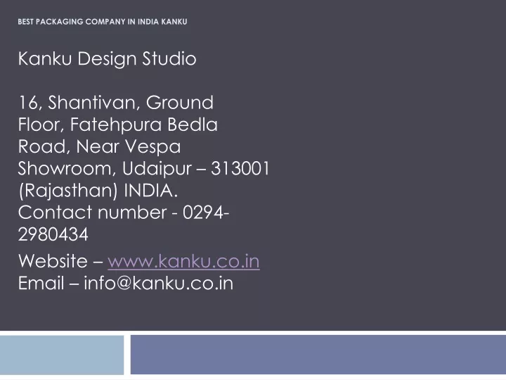 best packaging company in india kanku