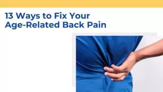13 Ways to Fix Your Age-Related Back Pain