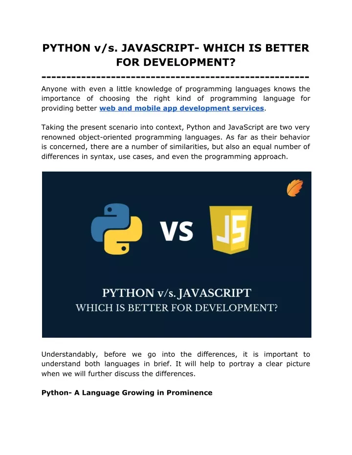 python v s javascript which is better