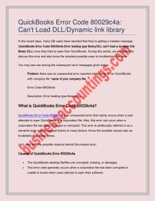 quickbooks error code 80029c4a can t load