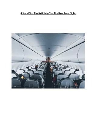 4 smart tips that will help you find low fare
