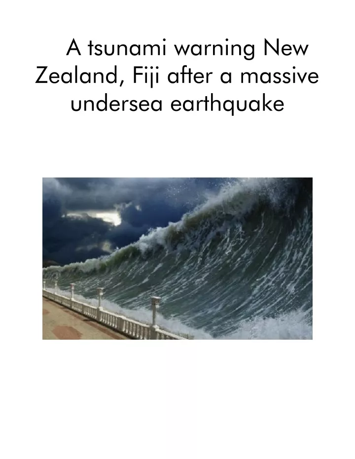 a tsunami warning new zealand fiji after