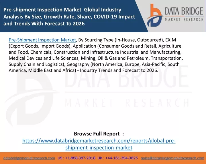 pre shipment inspection market global industry