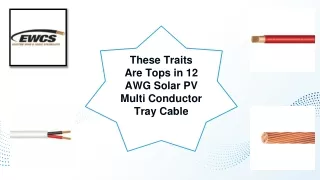 These Traits Are Tops in 12 AWG Solar PV Multi Conductor Tray Cable