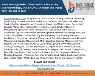smart farming market global industry analysis