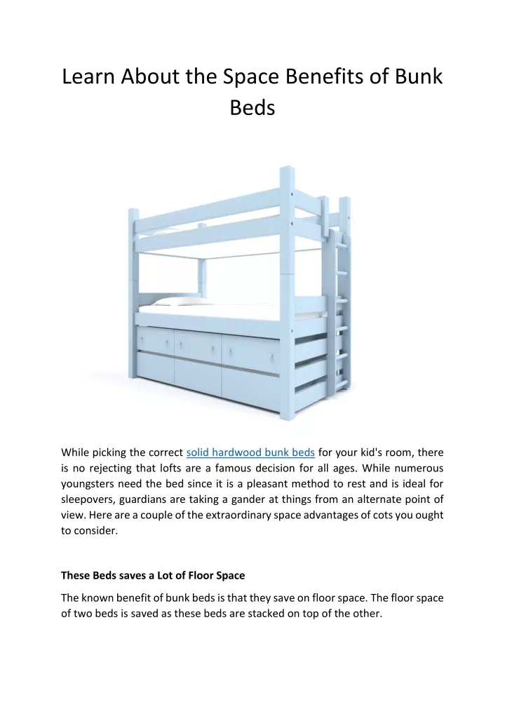 learn about the space benefits of bunk beds