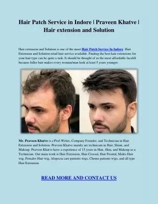 Hair Patch Service in Indore | Praveen Khatve | Hair extension and Solution