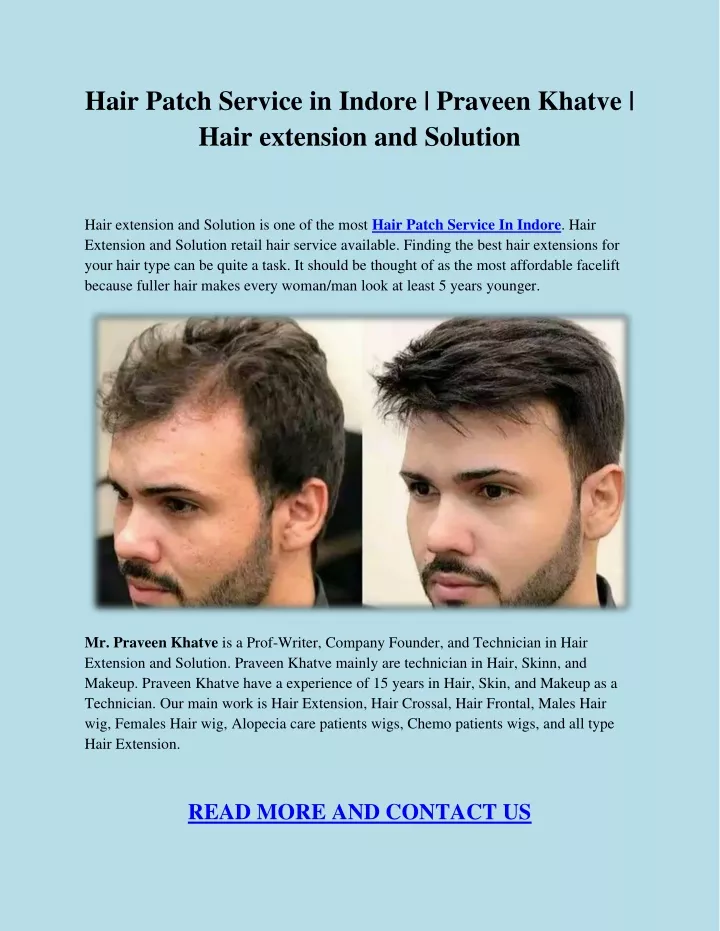 hair patch service in indore praveen khatve hair