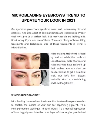 Microblading Eyebrows Trend To Update Your Look in 2021
