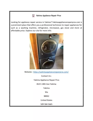 Affordable Appliance Repair Yakima | Yakimaappliancerepairpros.com