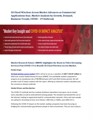5g fixed wireless access market advances