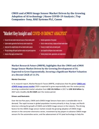 cmos and scmos image sensor market driven