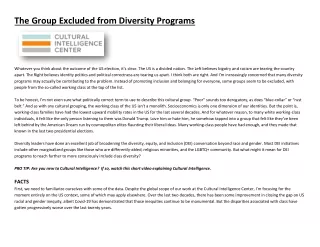 The Group Excluded from Diversity Programs