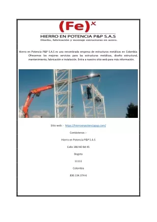 Empresa de estructuras metalicas en colombia | Hierroenpotenciapyp.com