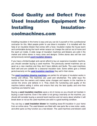 good quality and defect free used insulation