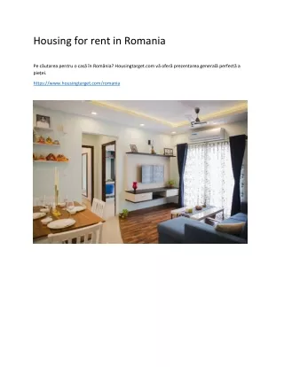 housing for rent in romania