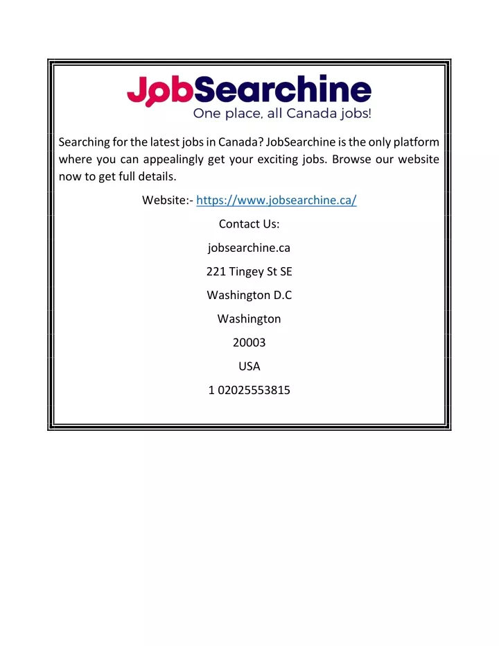 searching for the latest jobs in canada