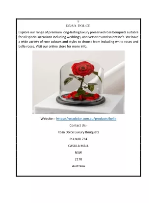 Long-lasting Belle Rose for Special Occasions Online | Rosadolce.com.au