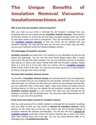 the insulation removal vacuums insulationmachines