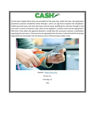 as the name implies these loans are provided